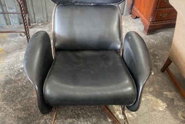 Antique Eames style long recliner chair