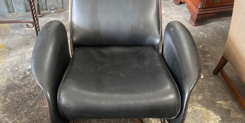 Antique Eames style long recliner chair