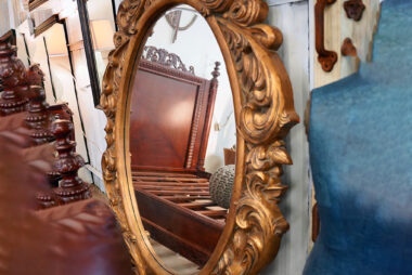 Vintage gilt ornate wall mirror, antique, gold mirror